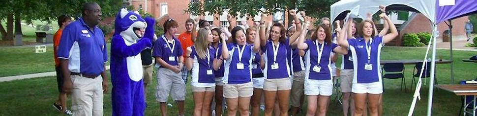 Group of New Student Orientation Leaders Cheering